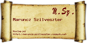 Maruncz Szilveszter névjegykártya
